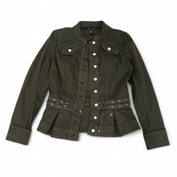 White House Black Market Jackets & Blazers - White House Black Market Olive Lace-Up Utility Jacket